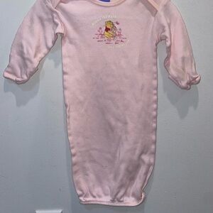 3/$15 Vintage Disney Pink Baby Sleep Gown with Winnie the Pooh